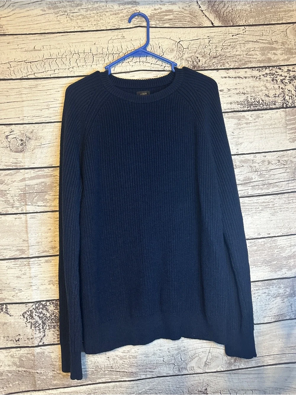 J.Crew Navy Chunky Knit Cotton Sweater Large